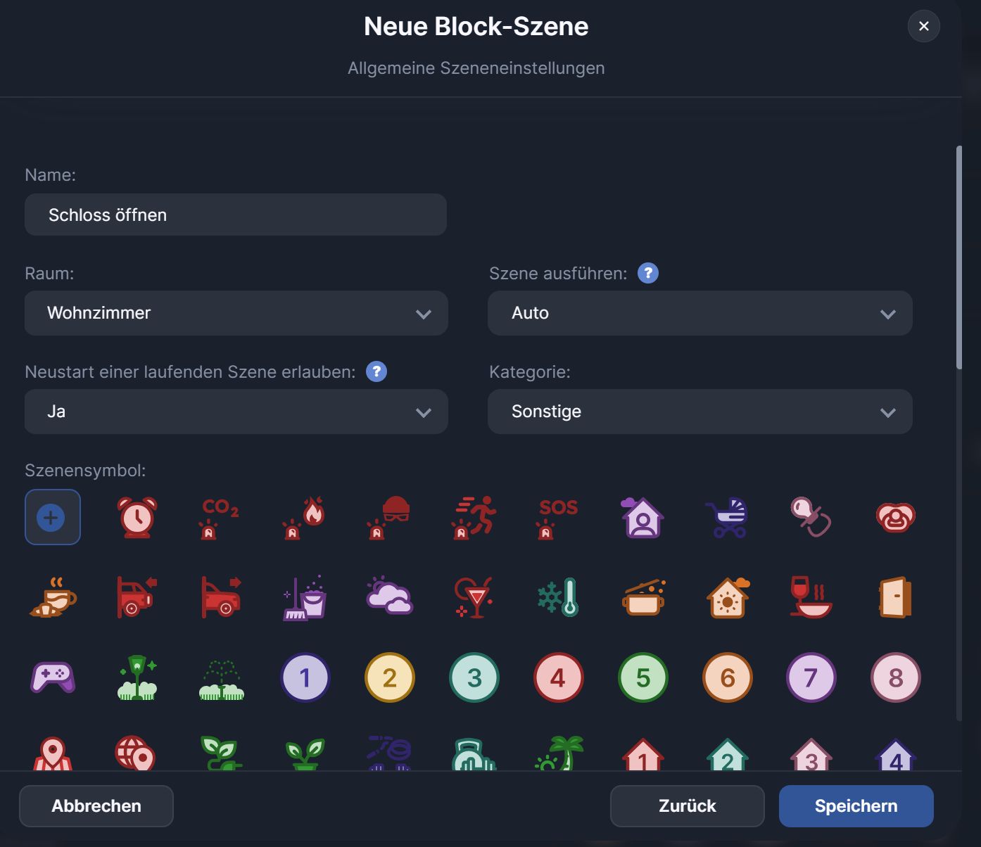 20a Blockszene Name eingeben